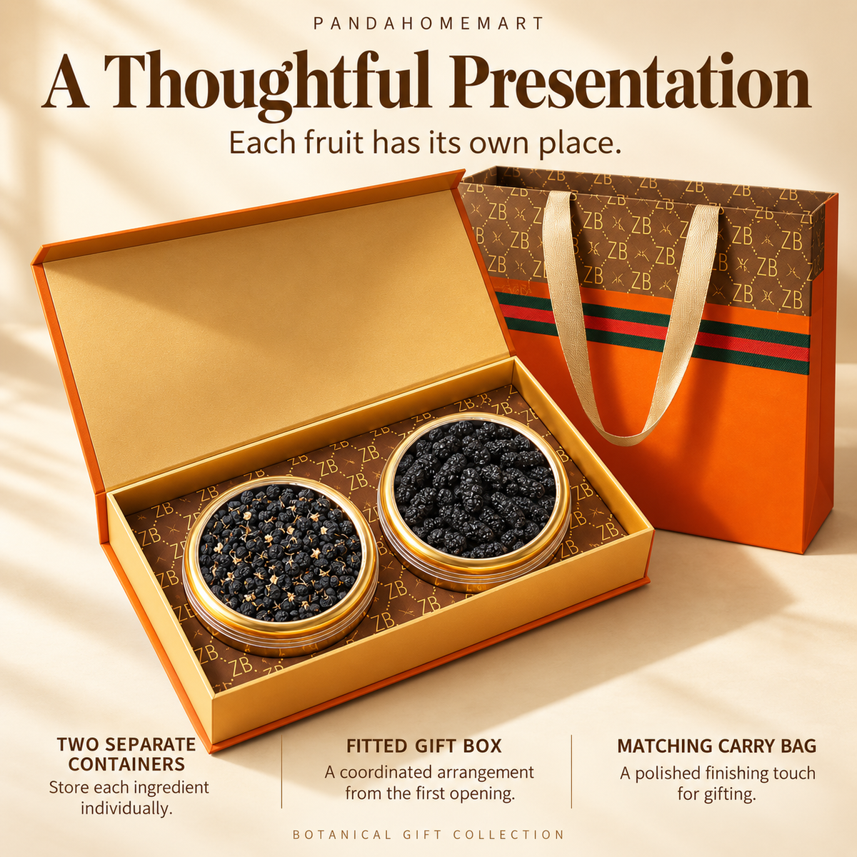 Black Goji and Mulberry Chinese Botanical Gift for Parents