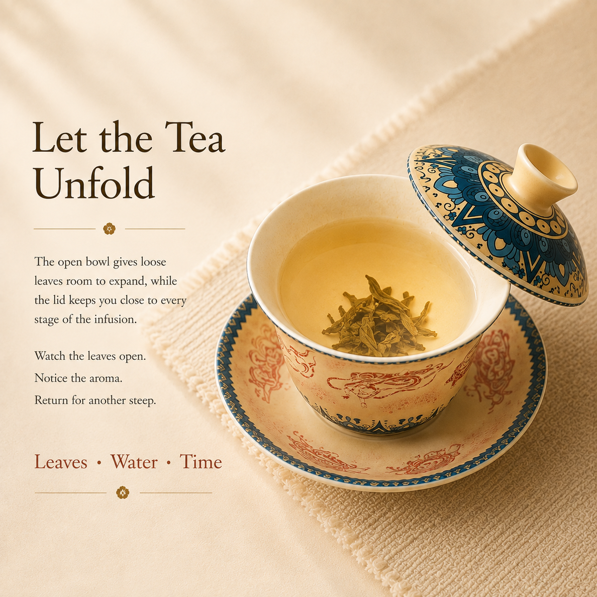 Dunhuang-Inspired Flying Apsara Gaiwan – Kiln-Glazed