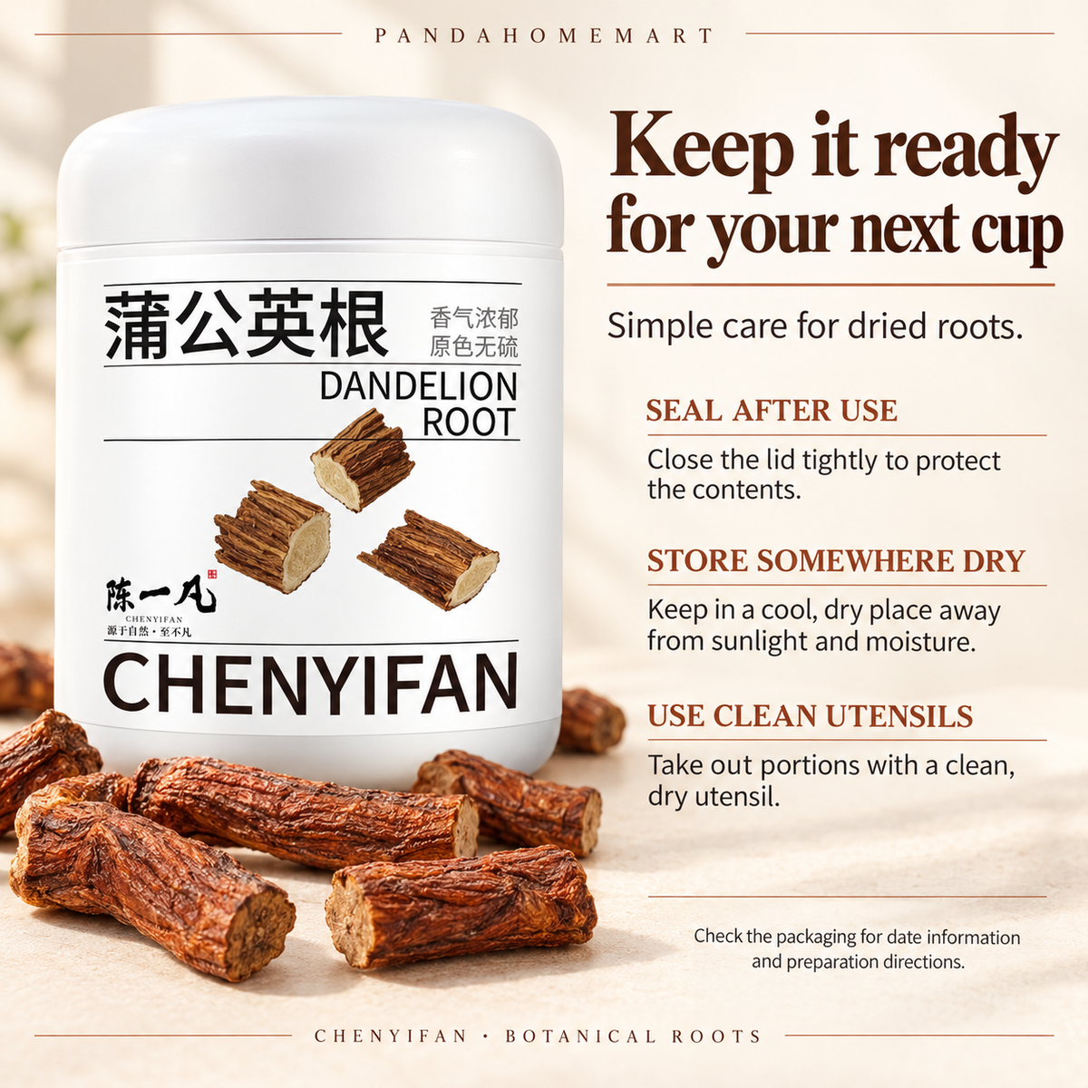 PandaHomeMart Dandelion Root 250g Container