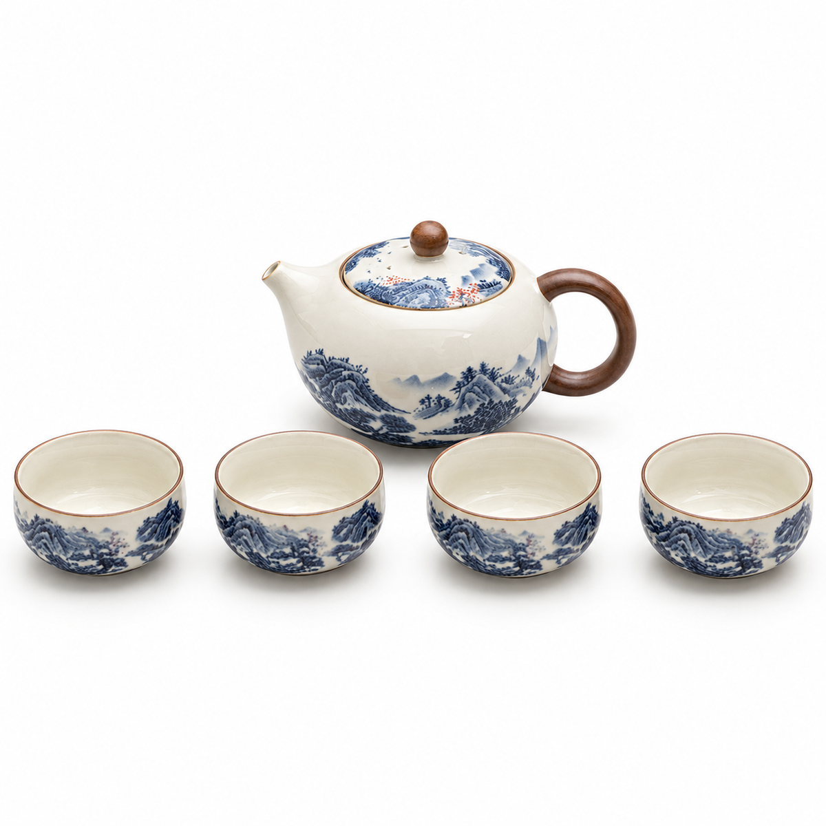 Blue Mountain Dwelling Ru Ware Tea Set – Teapot & 4 Cups