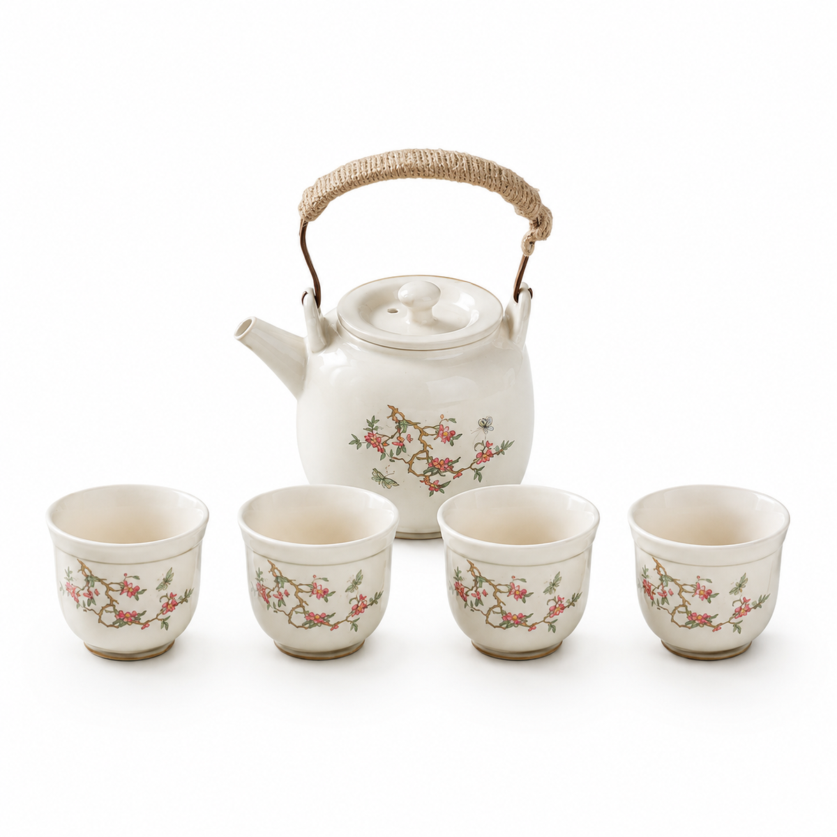 Panda & Bamboo Ceramic Tea Set – 520 mL Teapot & 4 Cups