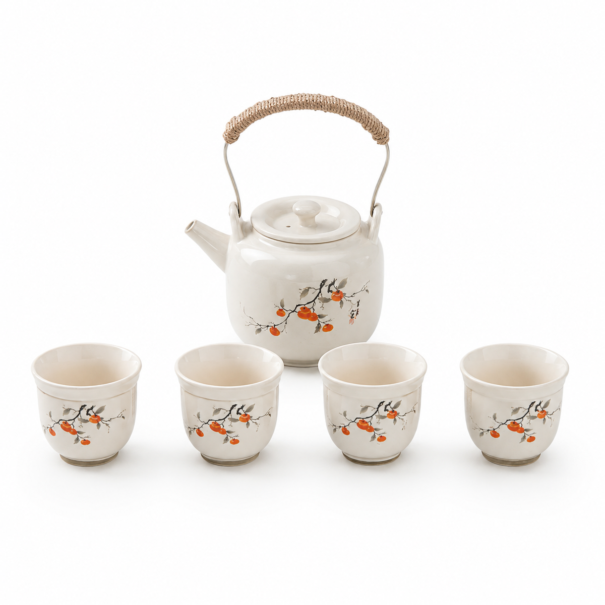 Panda & Bamboo Ceramic Tea Set – 520 mL Teapot & 4 Cups