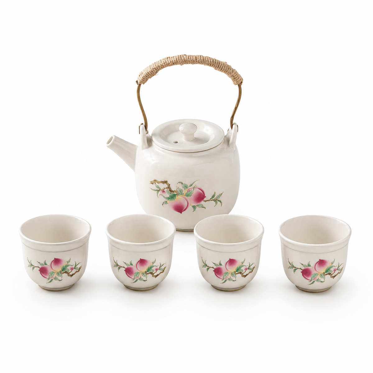 Panda & Bamboo Ceramic Tea Set – 520 mL Teapot & 4 Cups