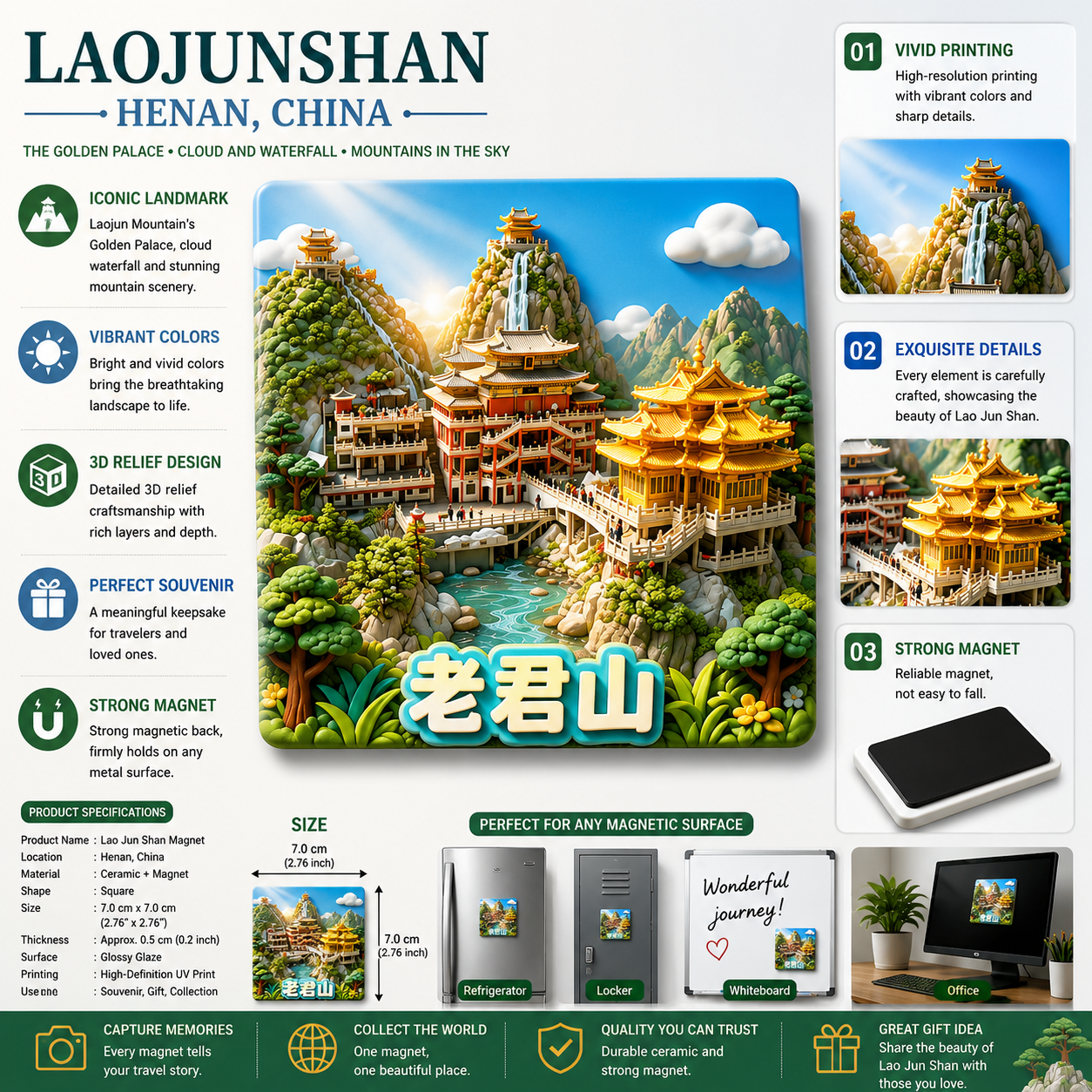 Laojun Mountain Golden Palace Magnet