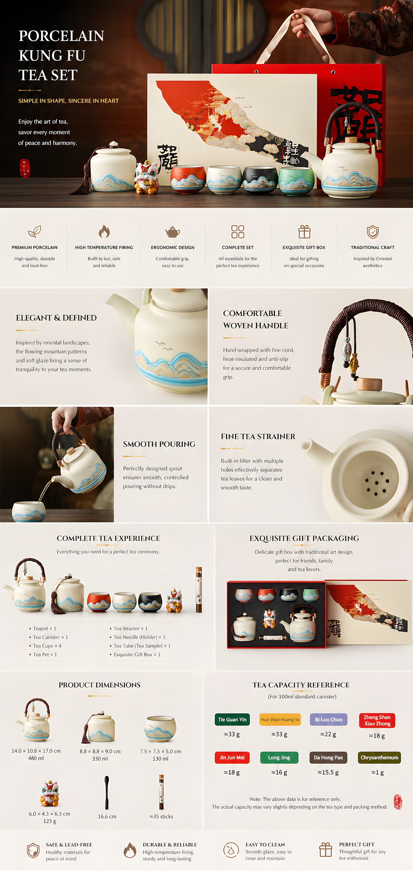 Mountain Serenity Chinese Tea Set™ – Complete Ceramic Gongfu Tea Gift Collection