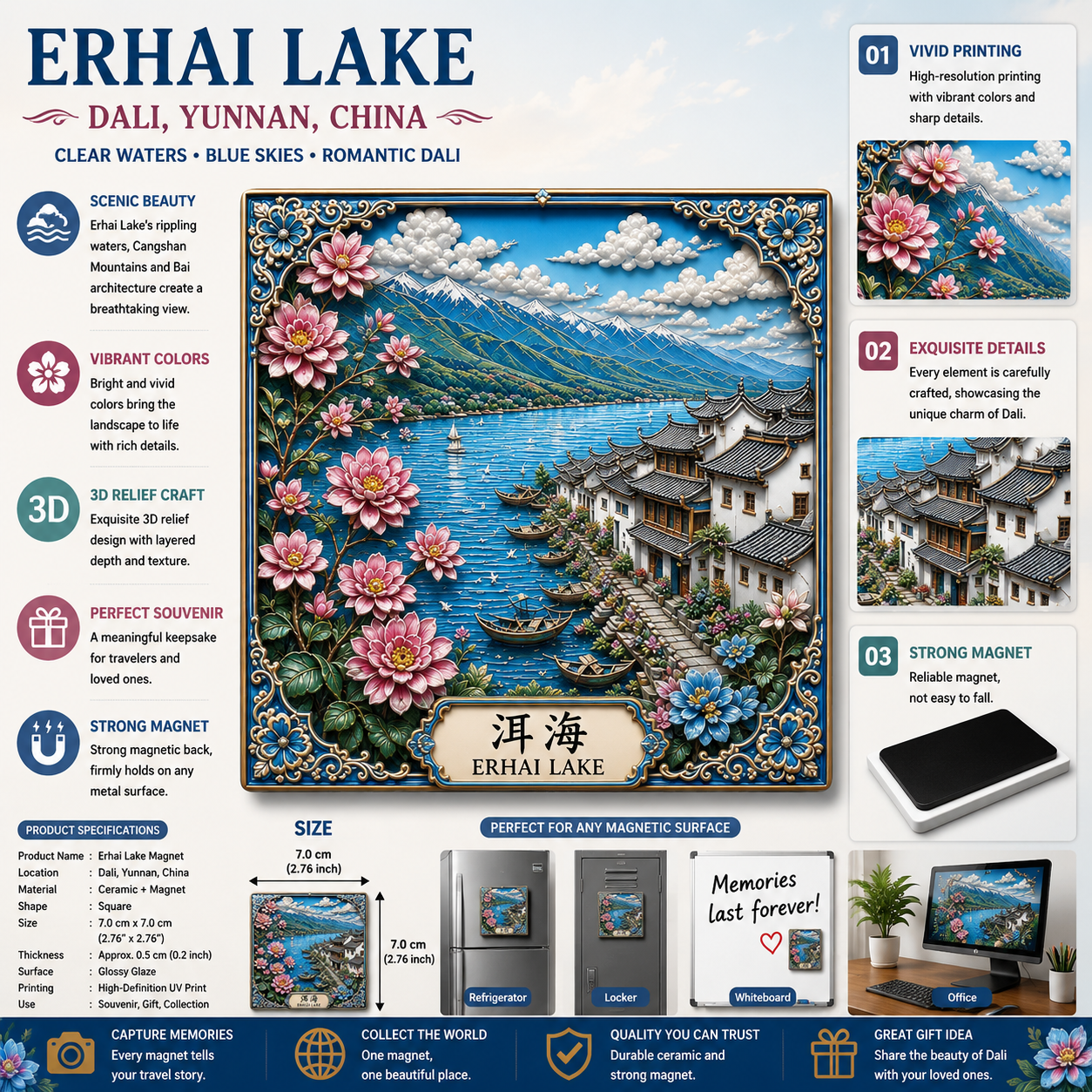 Dali Erhai Lake Serenity Ceramic Magnet