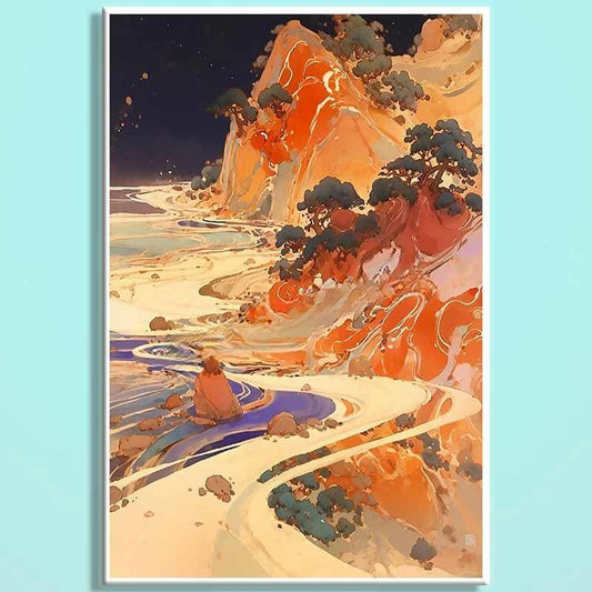 Dunhuang Ancient Charm Wooden Jigsaw Puzzle – Chinese Fantasy Desert Landscape Puzzle, Oriental Healing Art Puzzle, Relaxing Mindfulness Home Decor Gift DHGY010