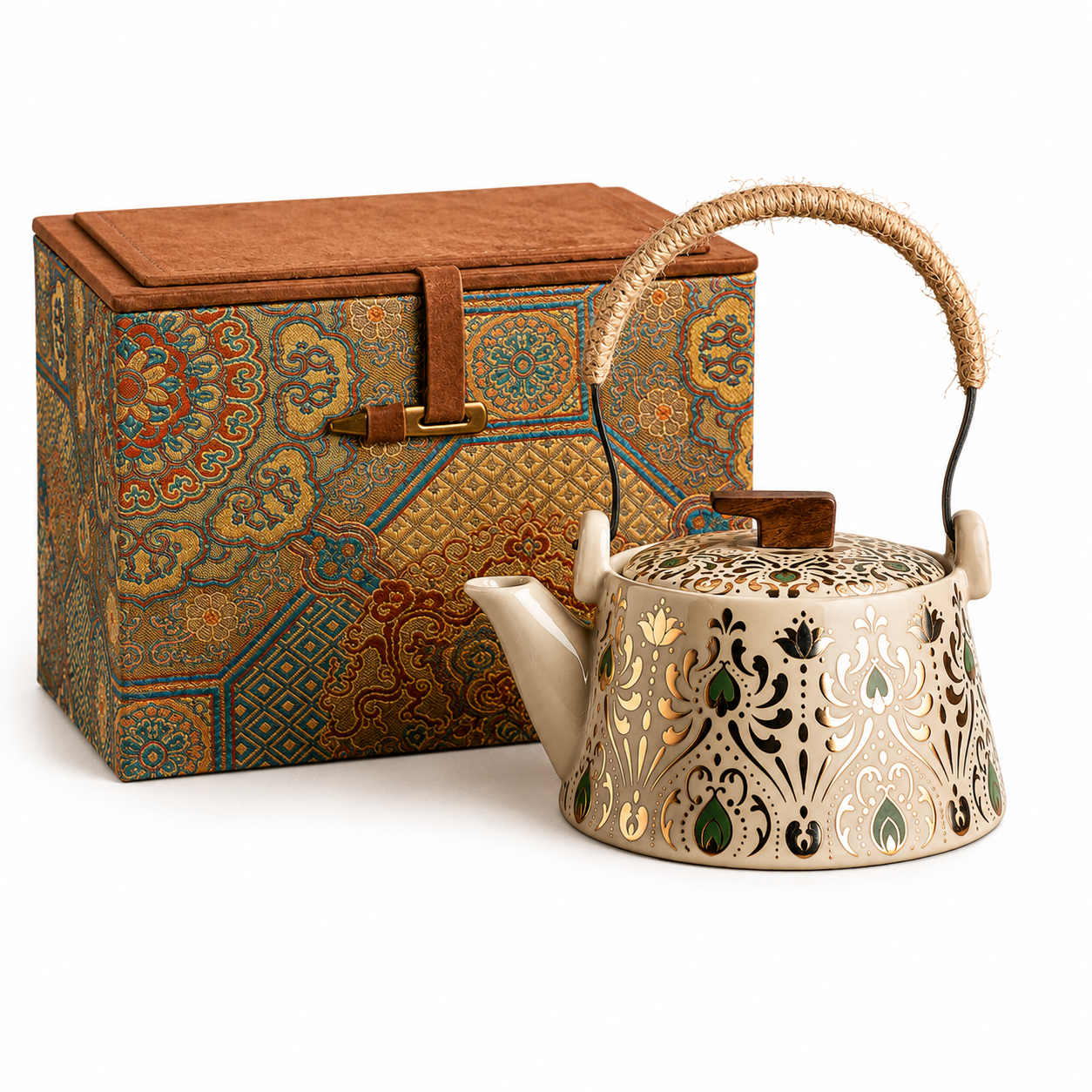 Red Rock Tea Kettle™ | Heritage Ceramic Tea Kettle with Wrapped Handle & Luxury Gift Box
