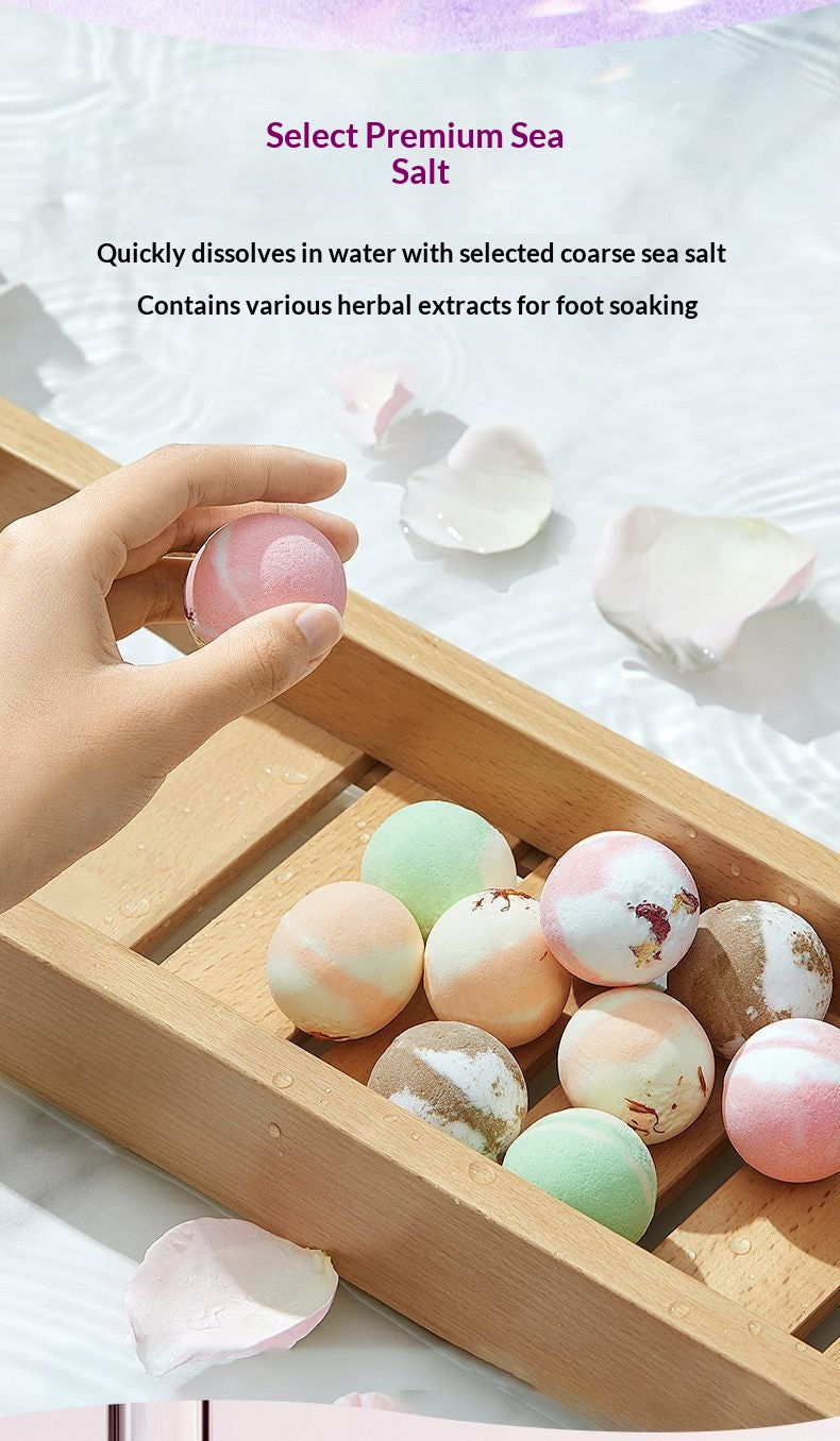 Aromatherapy Foot Soak Balls Gift Set – Relaxing Botanical Foot Bath Bombs for Home Spa & Sleep Wellness | Oriental Self-Care Ritual