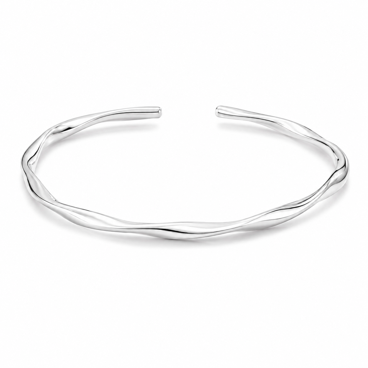 Eternal Twist™ Bangle | Quiet Luxury Silver Bracelet for Women