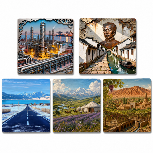 Silk Road & Cultural Horizons Collection™ 5-Piece Premium China Heritage &amp; Scenic Fridge Magnet Set