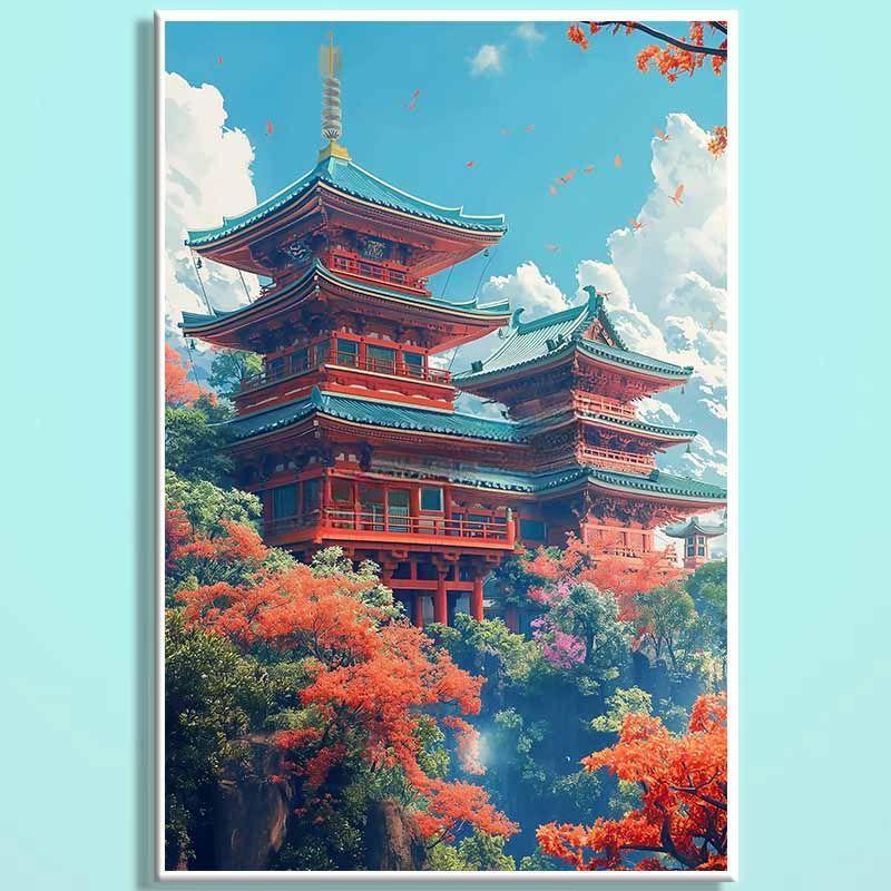 Imperial Palace Wooden Jigsaw Puzzle – Chinese Palace Landscape Puzzle, Oriental Fantasy Art Puzzle, Relaxing Mindfulness Home Decor Gift HC010