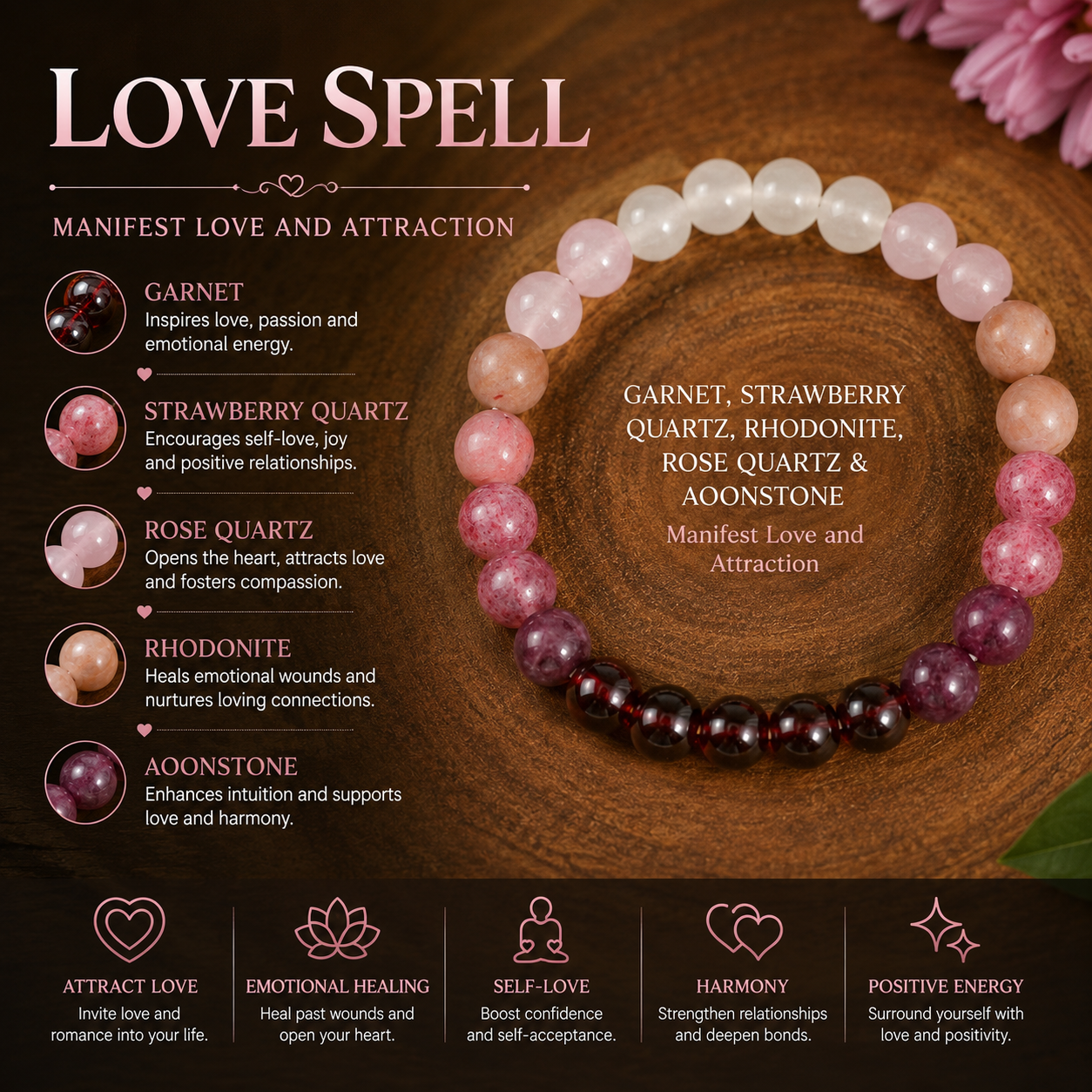 Love Attraction Harmony Bracelet™ | Self-Love & Heart Energy Jewelry