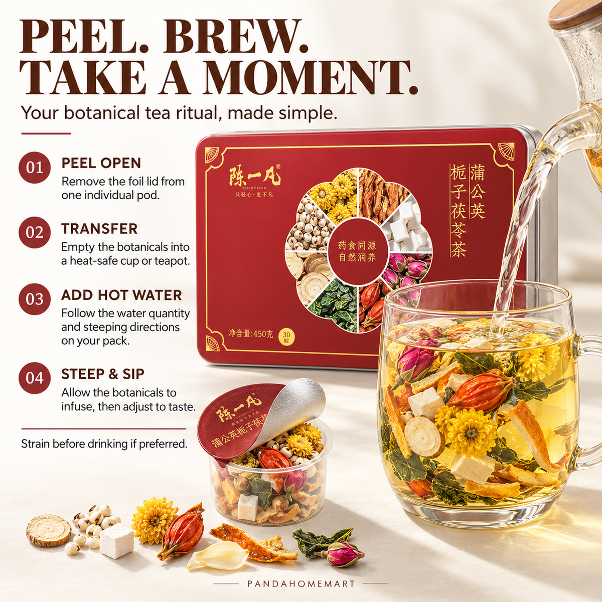 Dandelion, Gardenia & Poria Tea Pods™ — 30 Pods