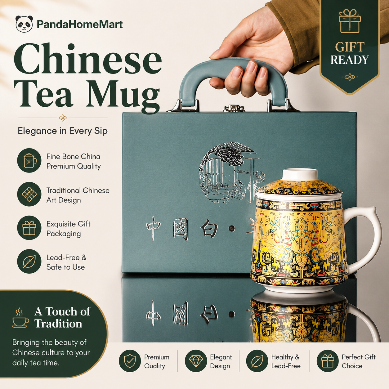 Blanc de Chine Imperial Tea Mug Gift Set™ | Luxury Chinese Porcelain Tea Cup