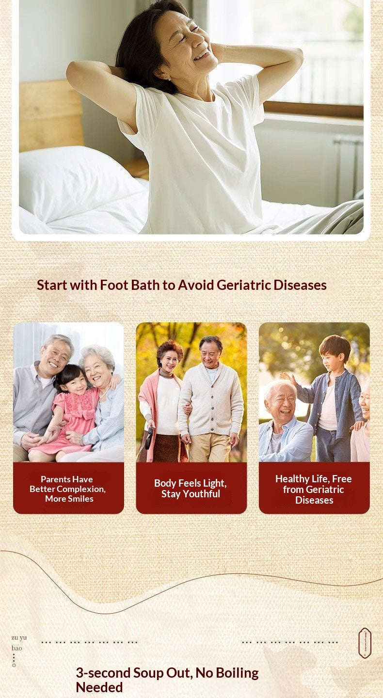 Traditional Chinese Herbal Foot Soak for Seniors – Warming Oriental Foot Bath for Relaxation & Home Wellness | Elderly Comfort Spa Ritual