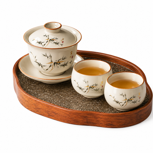 Bamboo Serenity Gaiwan Tea Set™ | Traditional Chinese Tea Set for Two