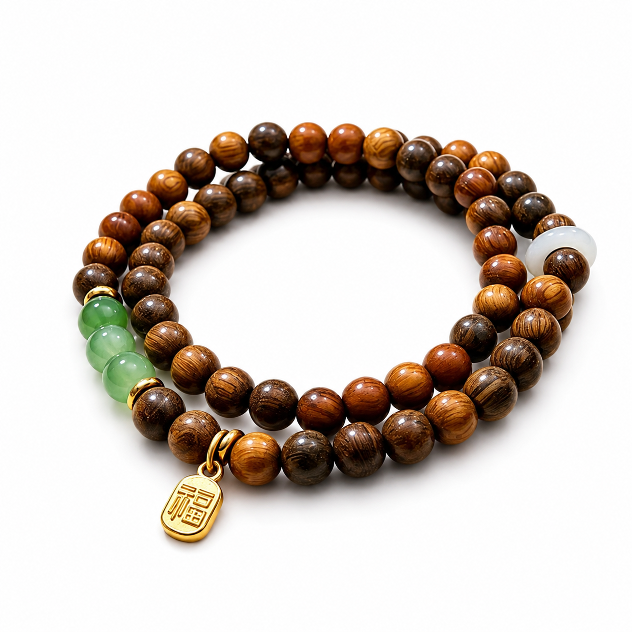 Sandalwood Serenity Double-Wrap Bracelet