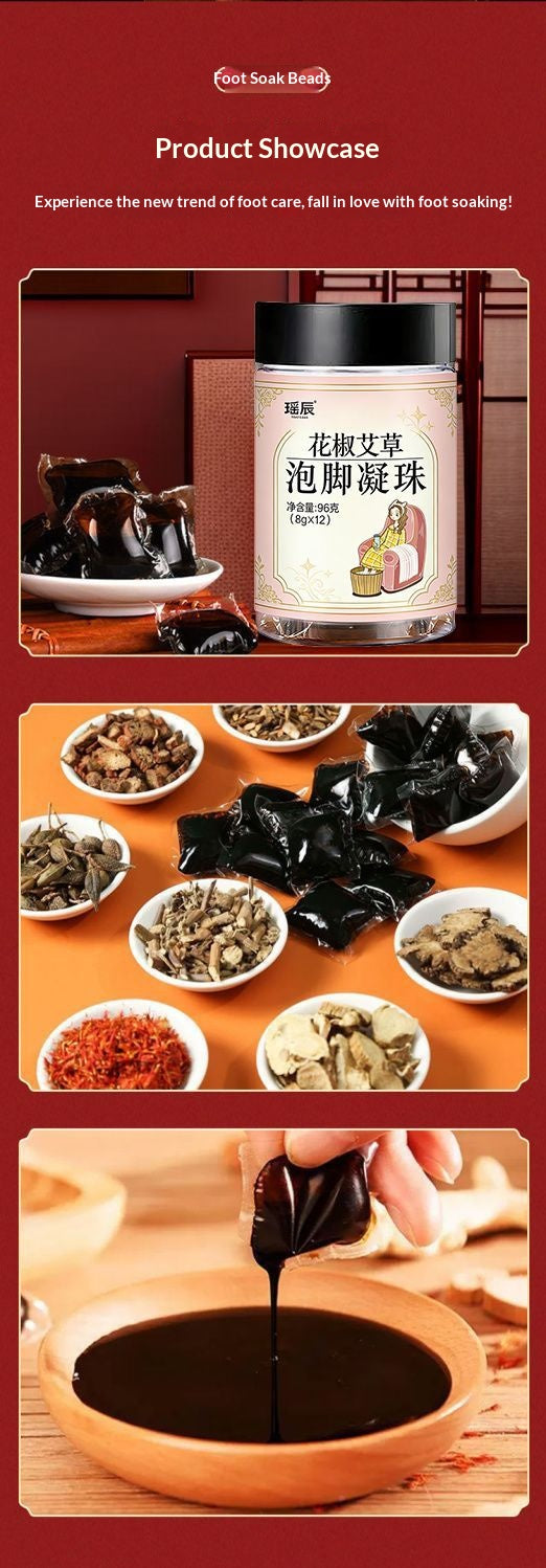 Mugwort & Sichuan Pepper Foot Soak Beads – Traditional Chinese Herbal Foot Bath for Relaxation, Warmth & Sleep Wellness | Oriental Home Spa Ritual