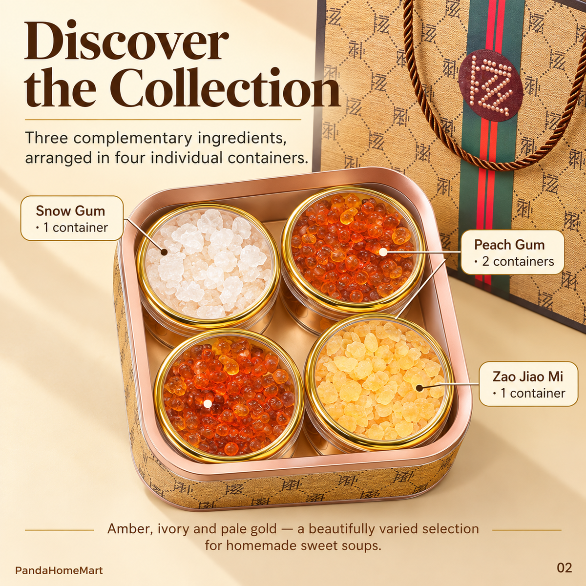 Peach Gum · Snow Gum · Zao Jiao Mi Sweet Soup Gift Set – 500 g