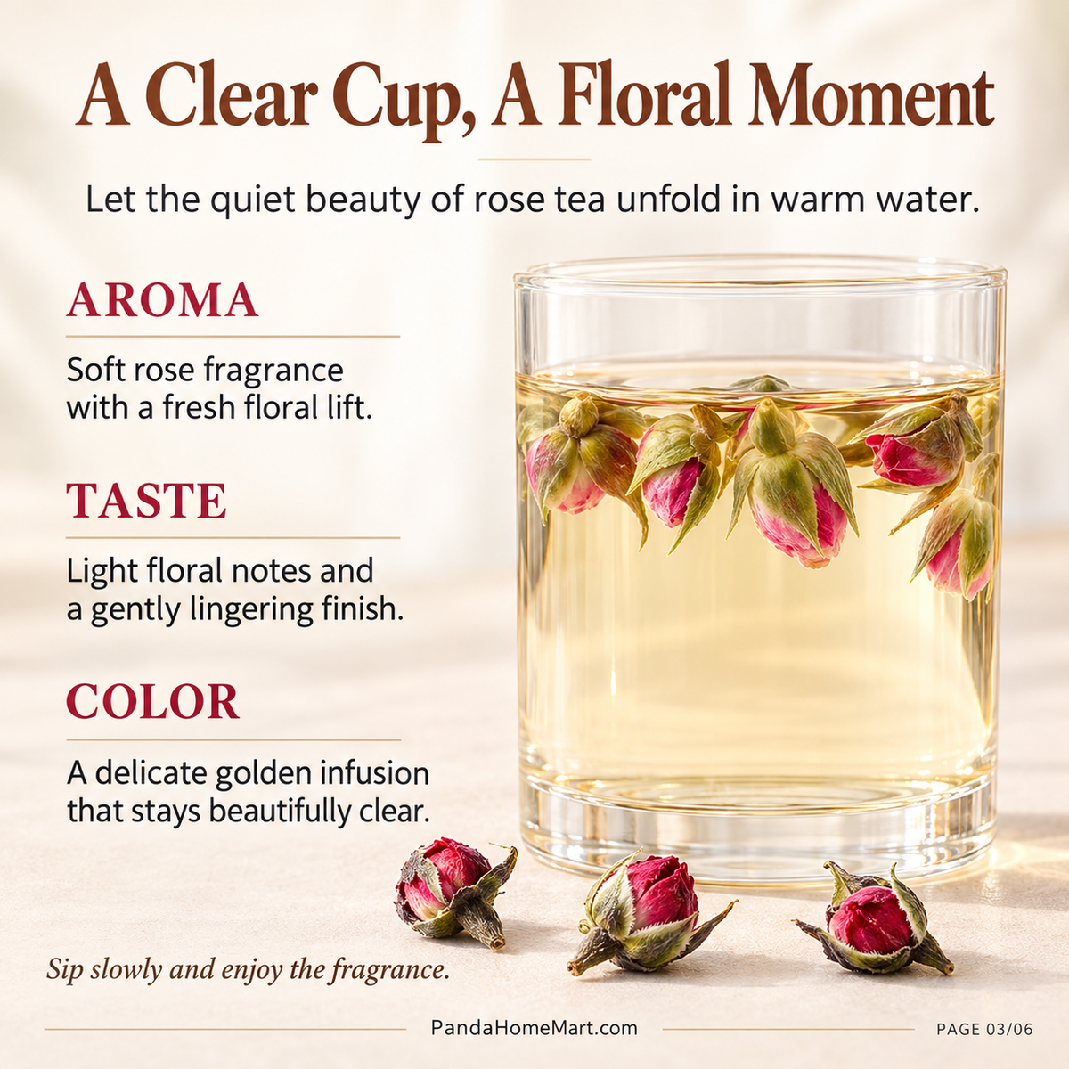 Golden Edge Rose Tea with Pale Golden Floral Infusion