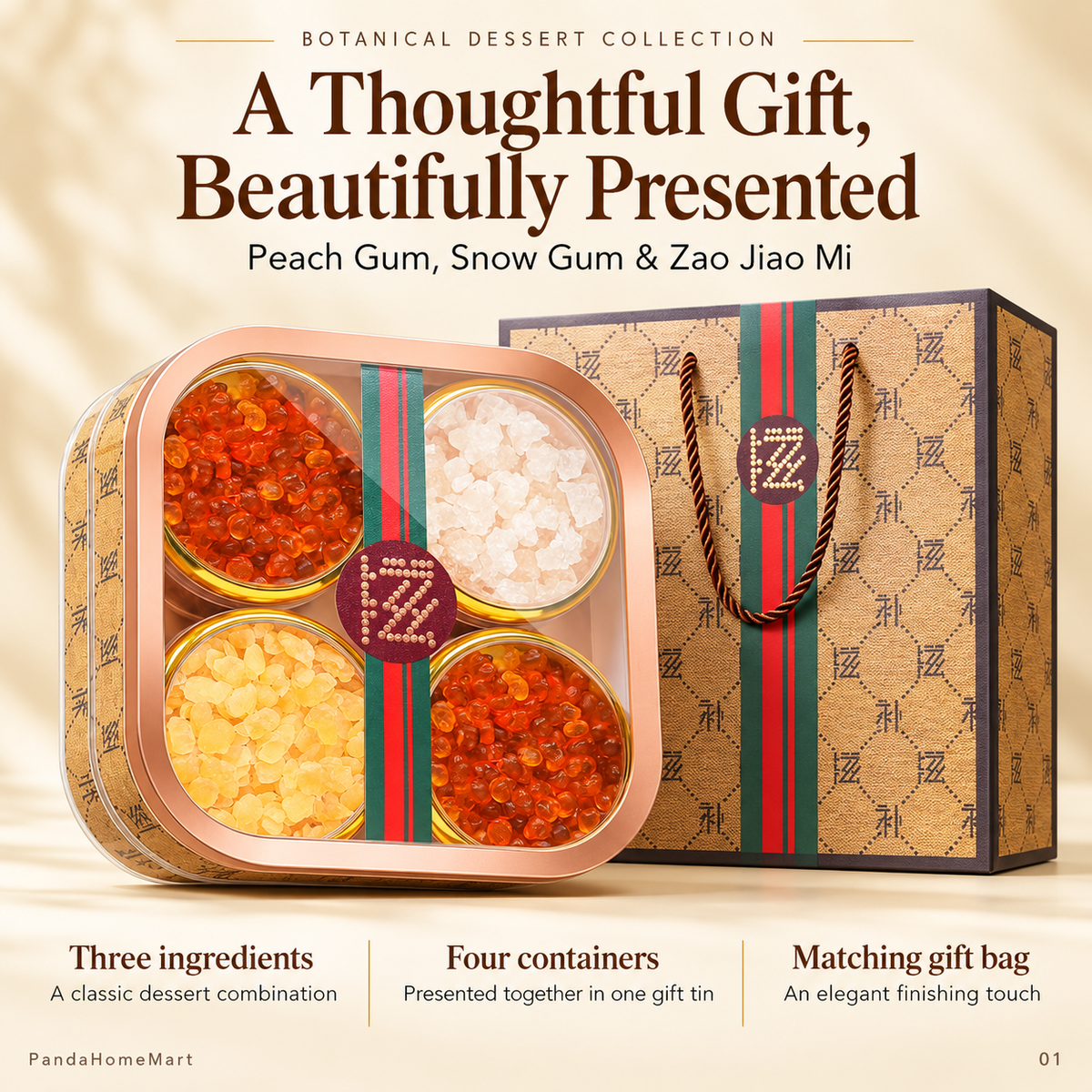 Peach Gum · Snow Gum · Zao Jiao Mi Sweet Soup Gift Set – 500 g