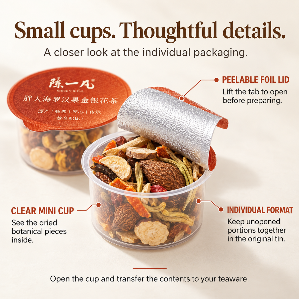 Luo Han Guo, Sterculia & Honeysuckle Tea Pods™ — 30 Pods