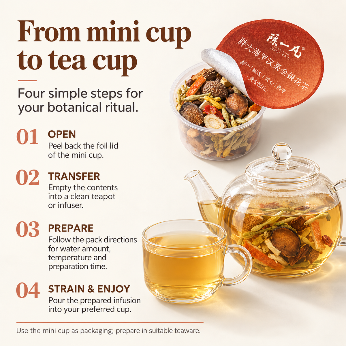 Luo Han Guo, Sterculia & Honeysuckle Tea Pods™ — 30 Pods