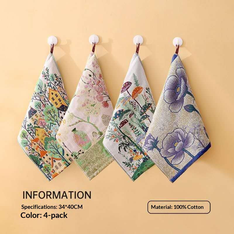 Forest World Cotton Gauze Hand Towel – Cottagecore Mushroom Garden Soft Absorbent Aesthetic Towel