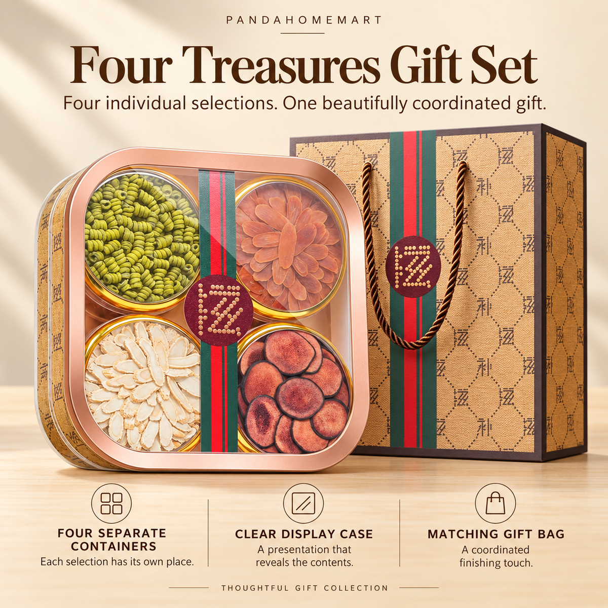 American Ginseng · Deer Antler Velvet · Dendrobium · Red Ginseng Gift Set – 120 g