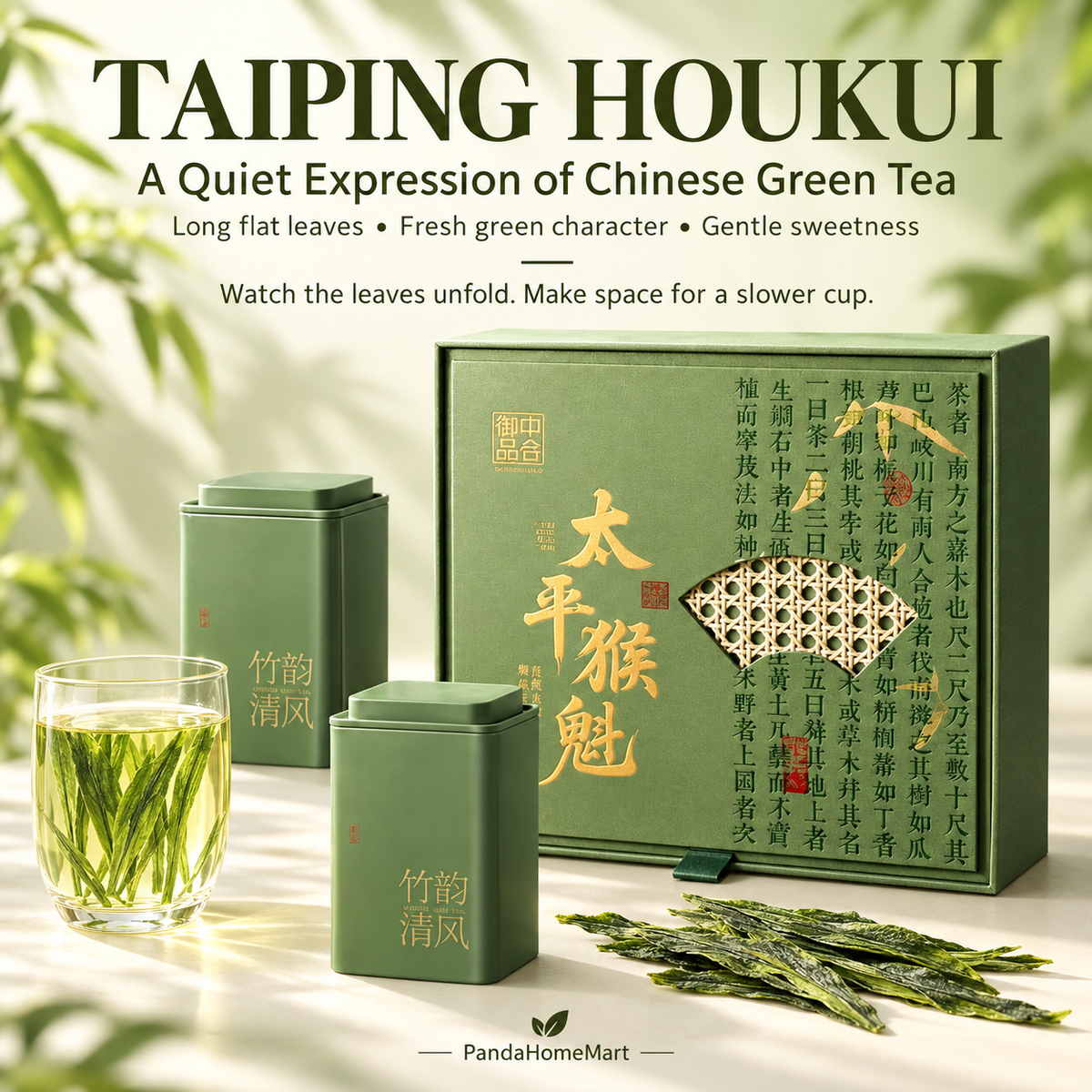 Premium Pre-Grain Rain Taiping Houkui Green Tea Gift Set™ – 100g