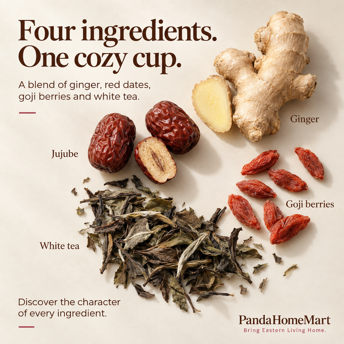Ginger Jujube & Goji Shou Mei White Tea Sample – 63 g