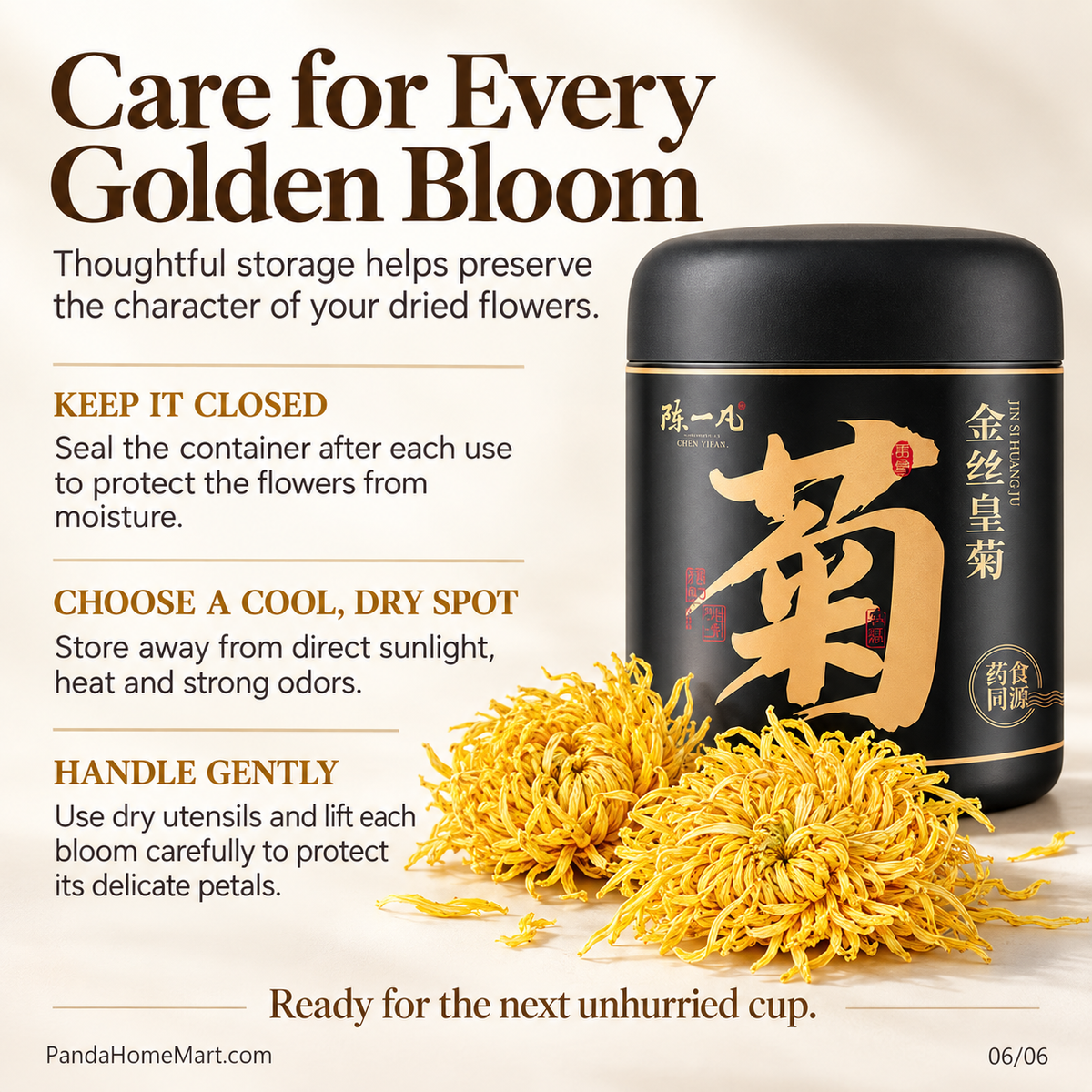 PandaHomeMart Golden Silk Imperial Chrysanthemum Tea 25g