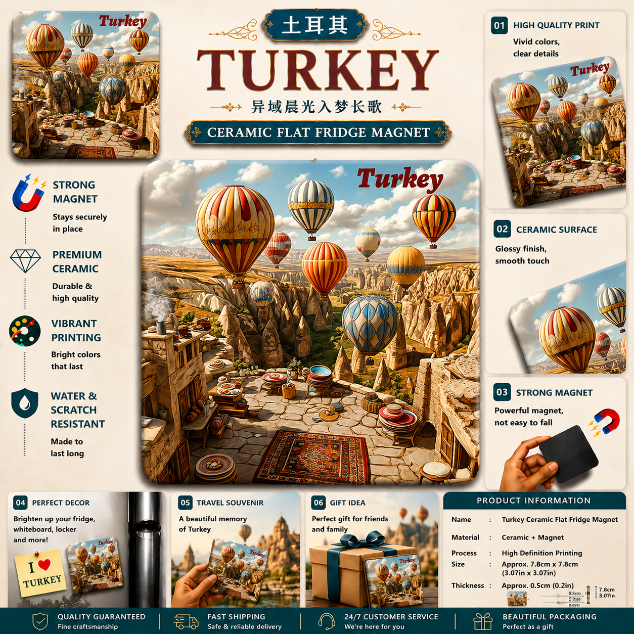 Turkey Cappadocia Ceramic Fridge Magnet