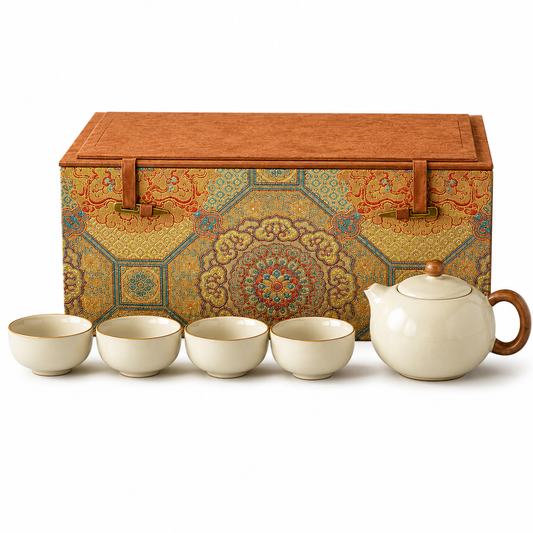 Imperial Harmony Tea Ceremony Gift Set™ | Chinese Ceramic Teapot & Tea Cup Set
