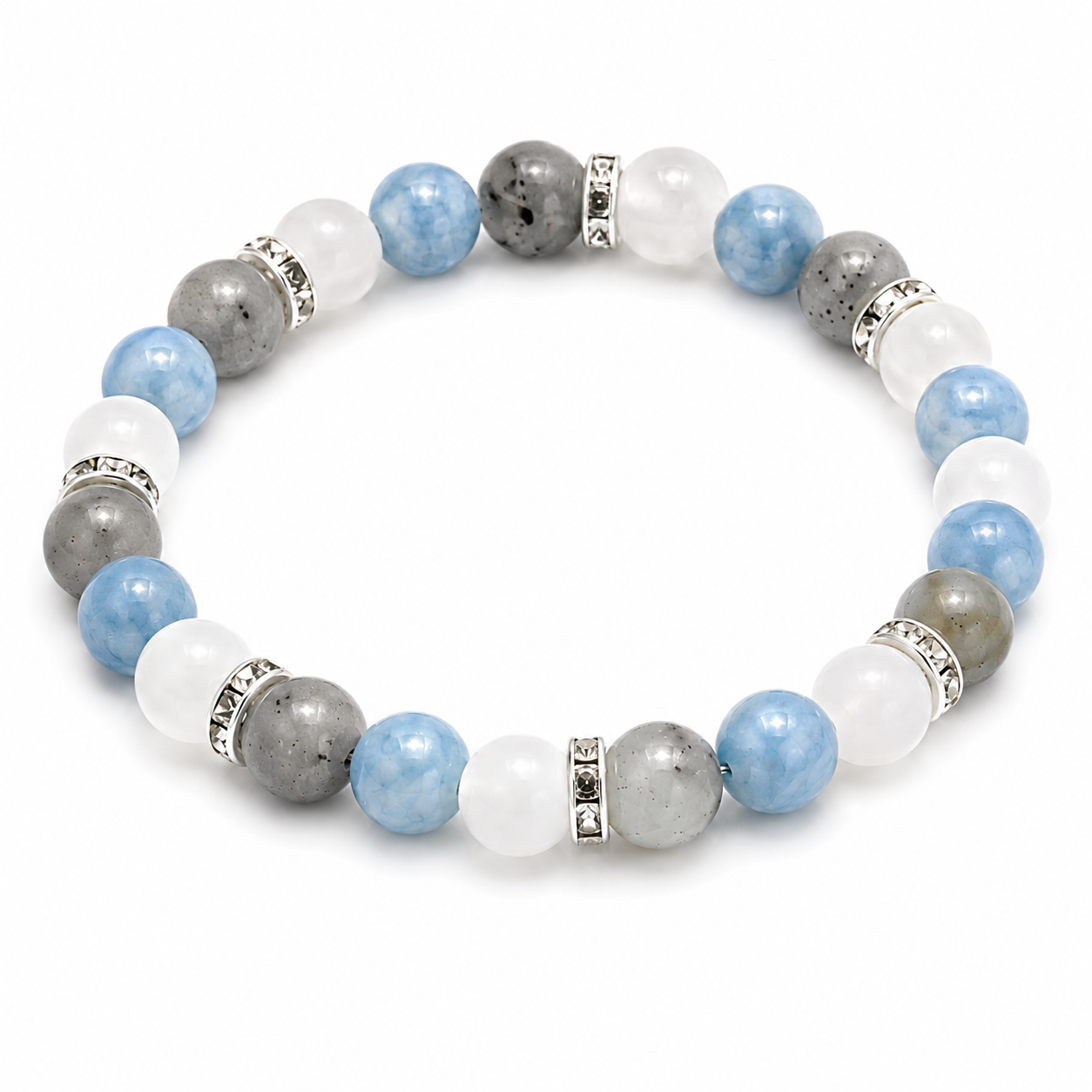 Spiritual Connection Crystal Bracelet™ | Aquamarine Moonstone Labradorite Bracelet