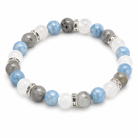 Spiritual Connection Crystal Bracelet™ | Aquamarine Moonstone Labradorite Bracelet
