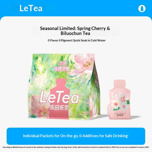 LeTea Seasonal Sakura Green Tea – Limited Edition Cherry Blossom Cold Brew Tea Bags | Floral Japanese-Inspired Wellness Tea