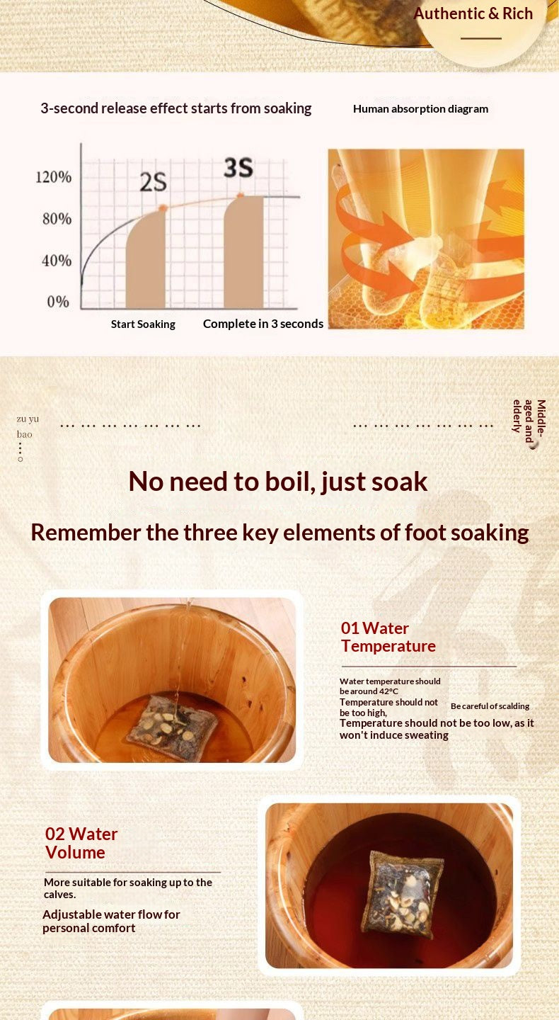 Traditional Chinese Herbal Foot Soak for Seniors – Warming Oriental Foot Bath for Relaxation & Home Wellness | Elderly Comfort Spa Ritual