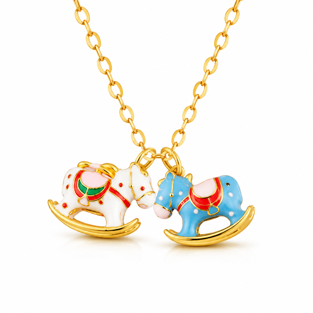 Lucky Tang Horse™ Necklace – 925 Sterling Silver Enamel Lucky Horse Charm