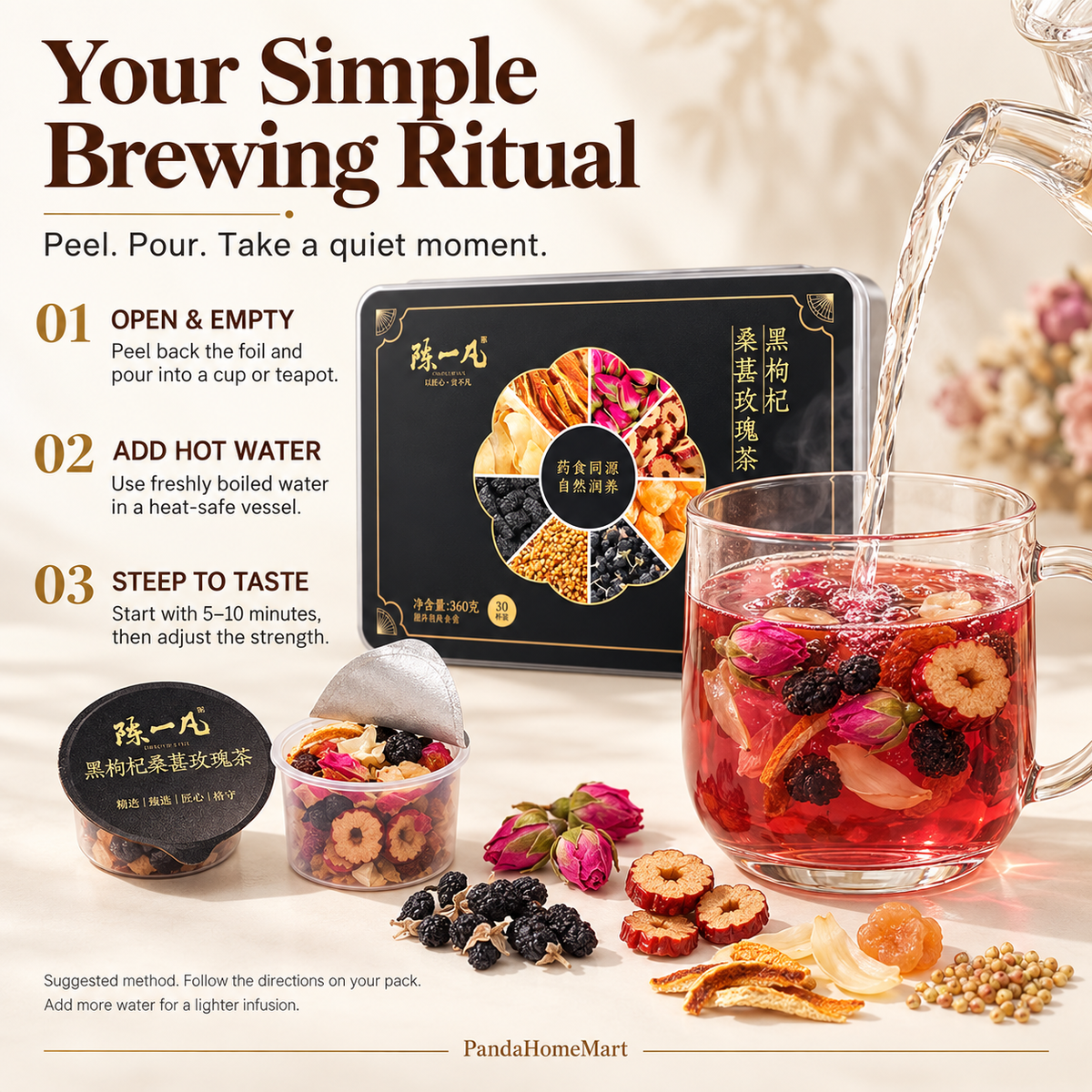 Black Goji, Mulberry & Rose Tea Pods™ — 30 Pods