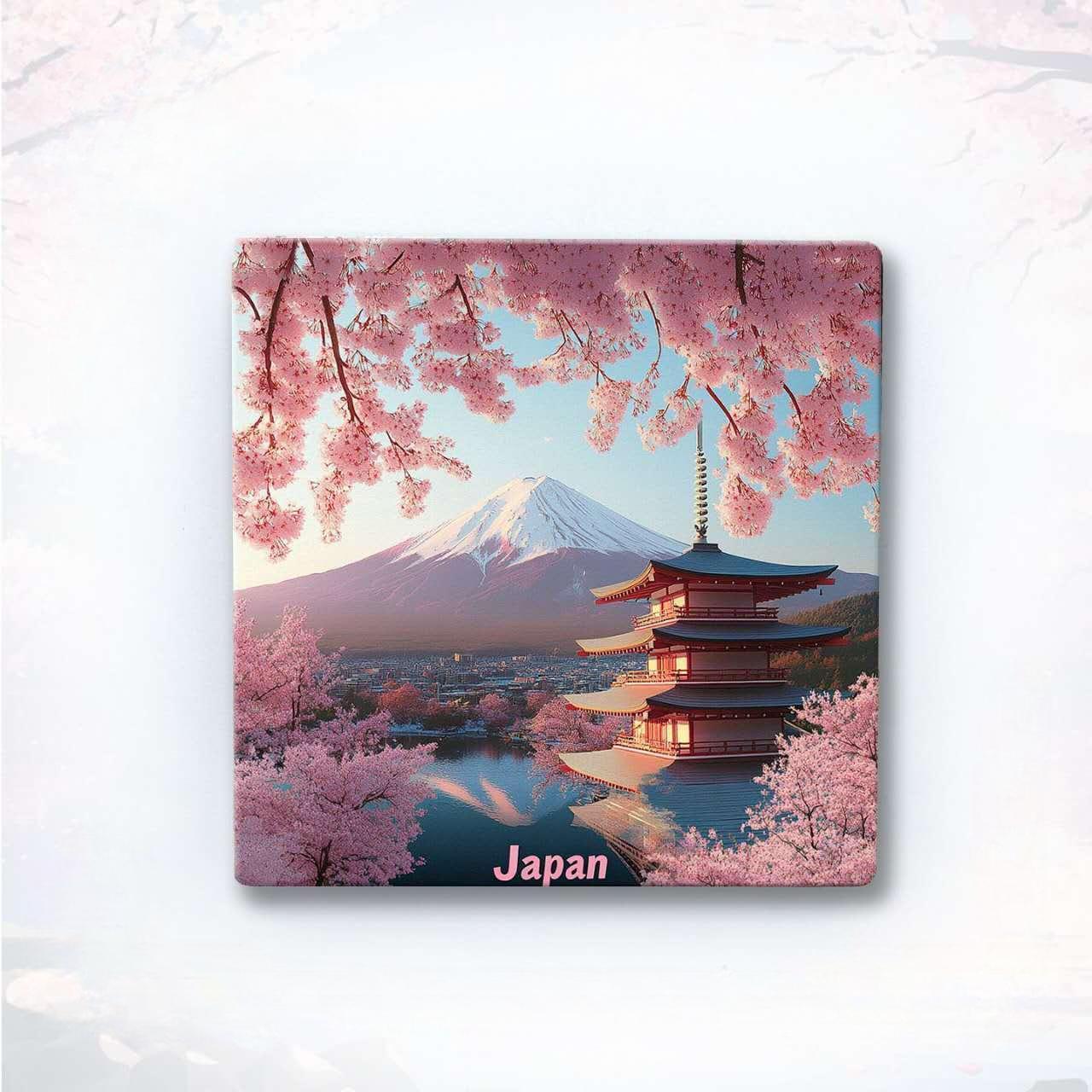 Japan Sakura & Temple Ceramic Fridge Magnet Set™