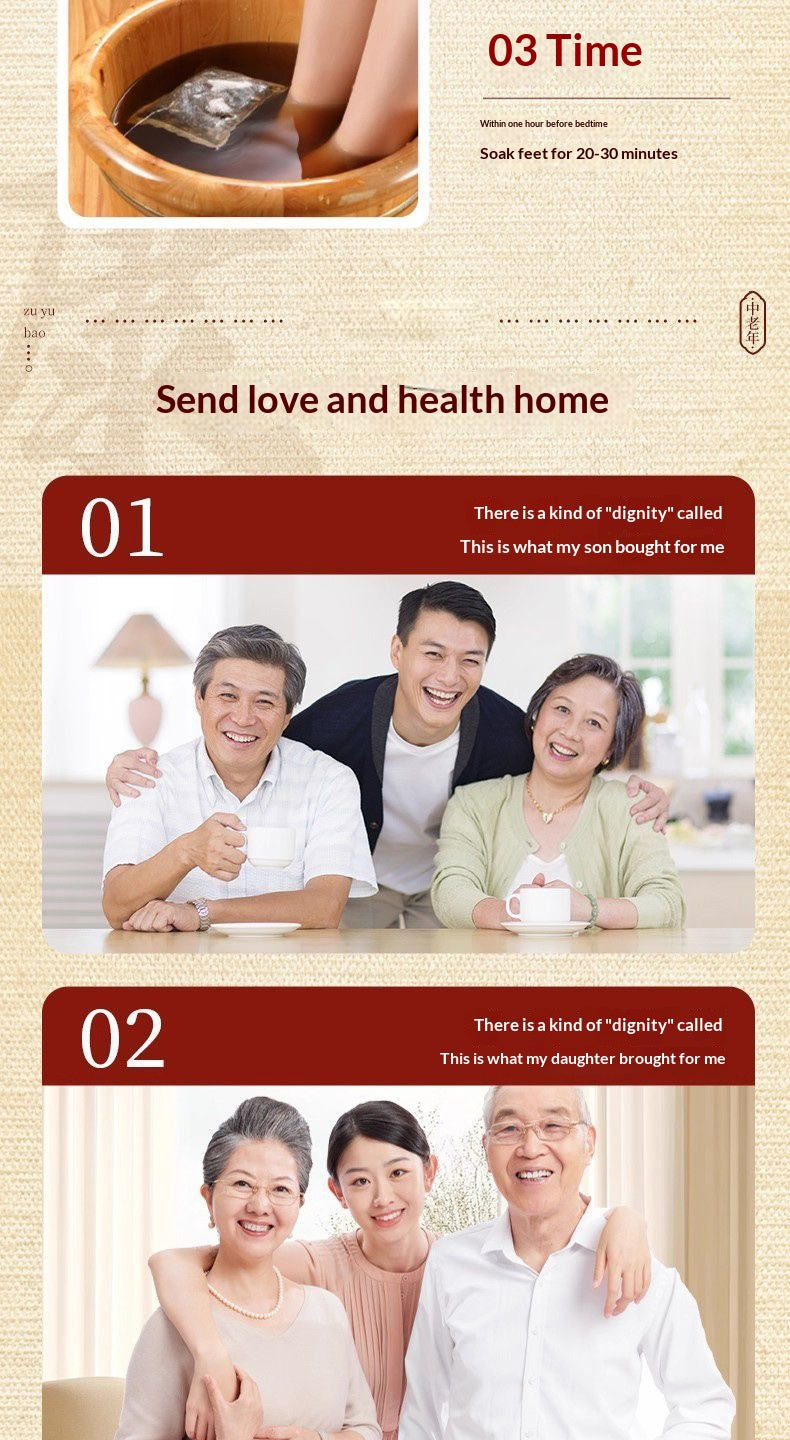 Traditional Chinese Herbal Foot Soak for Seniors – Warming Oriental Foot Bath for Relaxation & Home Wellness | Elderly Comfort Spa Ritual