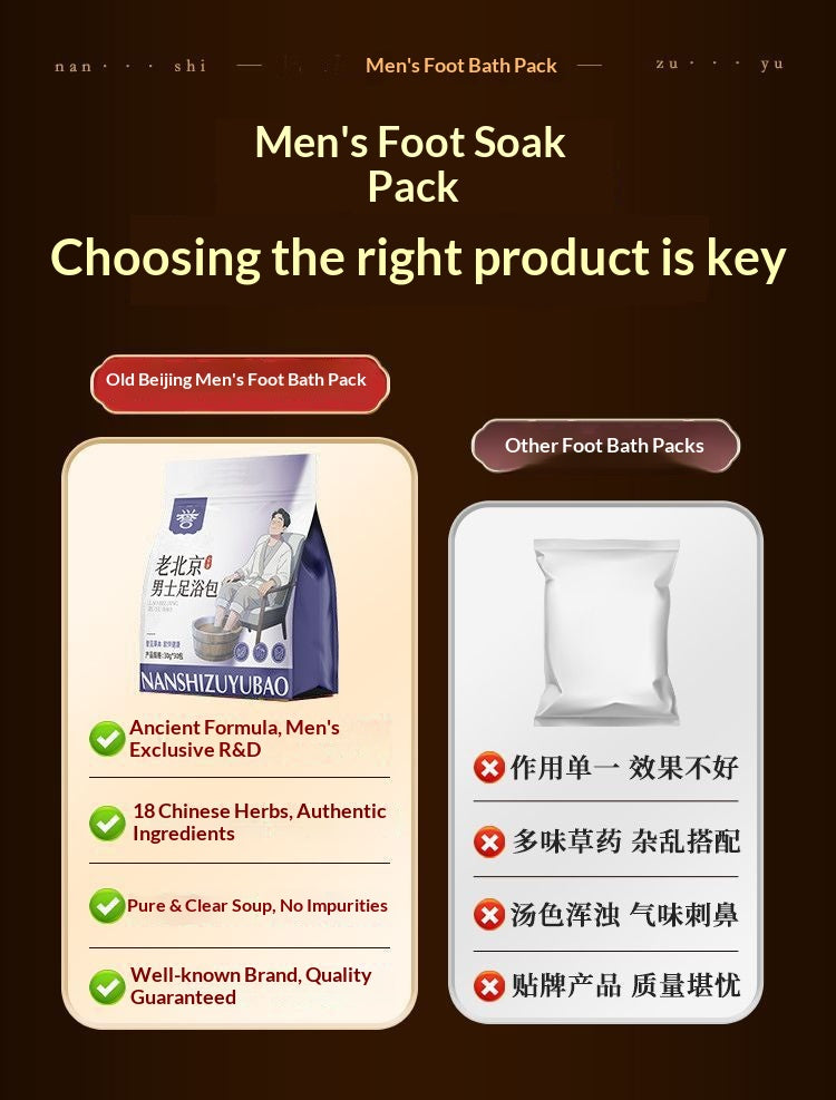 Men’s Herbal Foot Soak Bags – Traditional Chinese Foot Bath for Relaxation, Warmth & Daily Wellness | Oriental Home Spa Ritual for Men