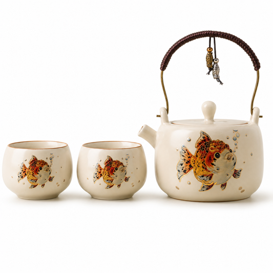 Lucky Goldfish Ceramic Teapot Set™