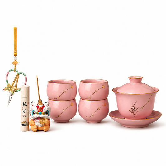 Peony Blossom Prosperity Tea Gift Set™ | Chinese Gongfu Tea Set with Gaiwan & Gift Box