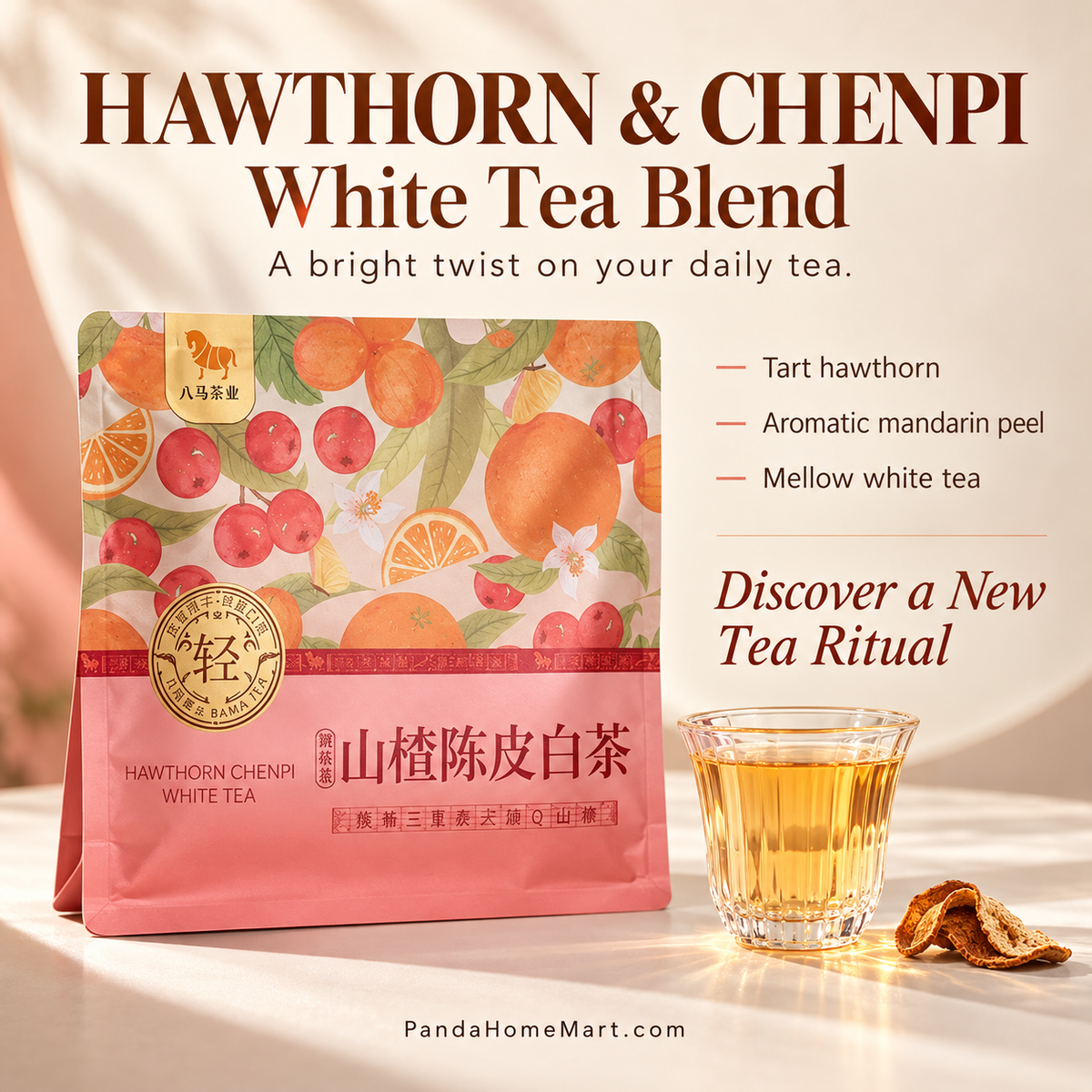 Hawthorn & Chenpi Shou Mei White Tea Sample – 63 g