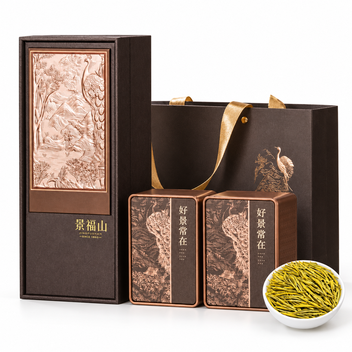 2026 Premium Mingqian Huangjin Ya Green Tea Gift Set – First Spring Pick, 180g