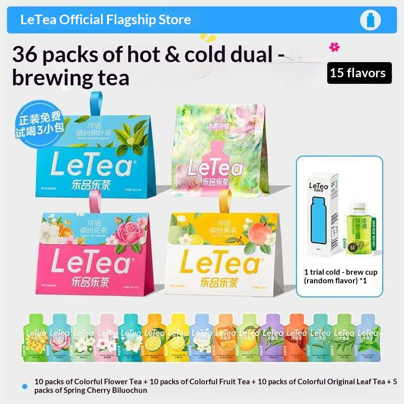 LeTea Hot & Cold Brew Tea Variety Box – 15 Flavor Wellness Tea Collection for Calm Energy & Healthy Hydration