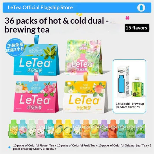 LeTea Hot & Cold Brew Tea Variety Box – 15 Flavor Wellness Tea Collection for Calm Energy & Healthy Hydration